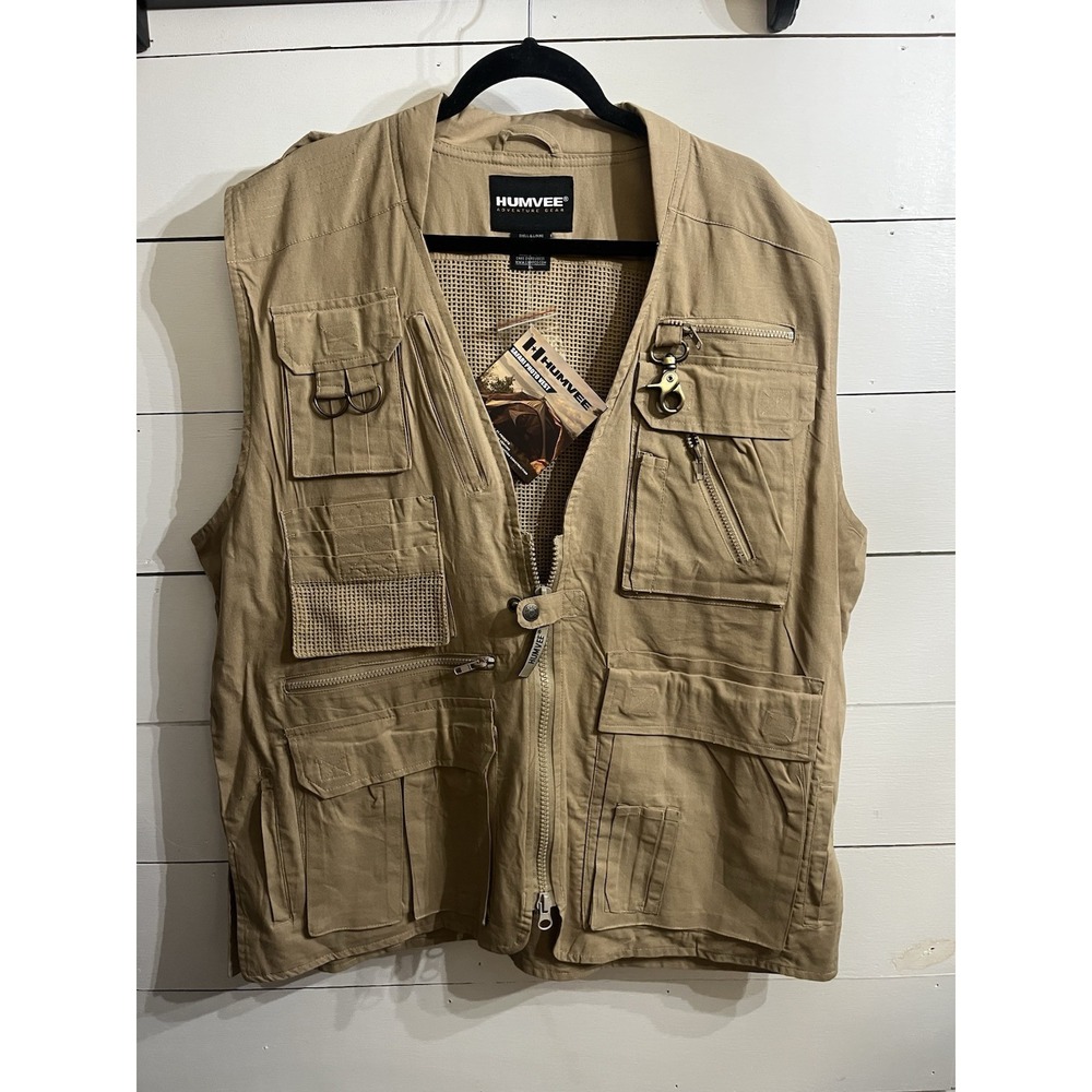 NEW Humvee Adventure Gear Vest Men's XL Safari Photo Cargo 21 Pockets Outdoor‎